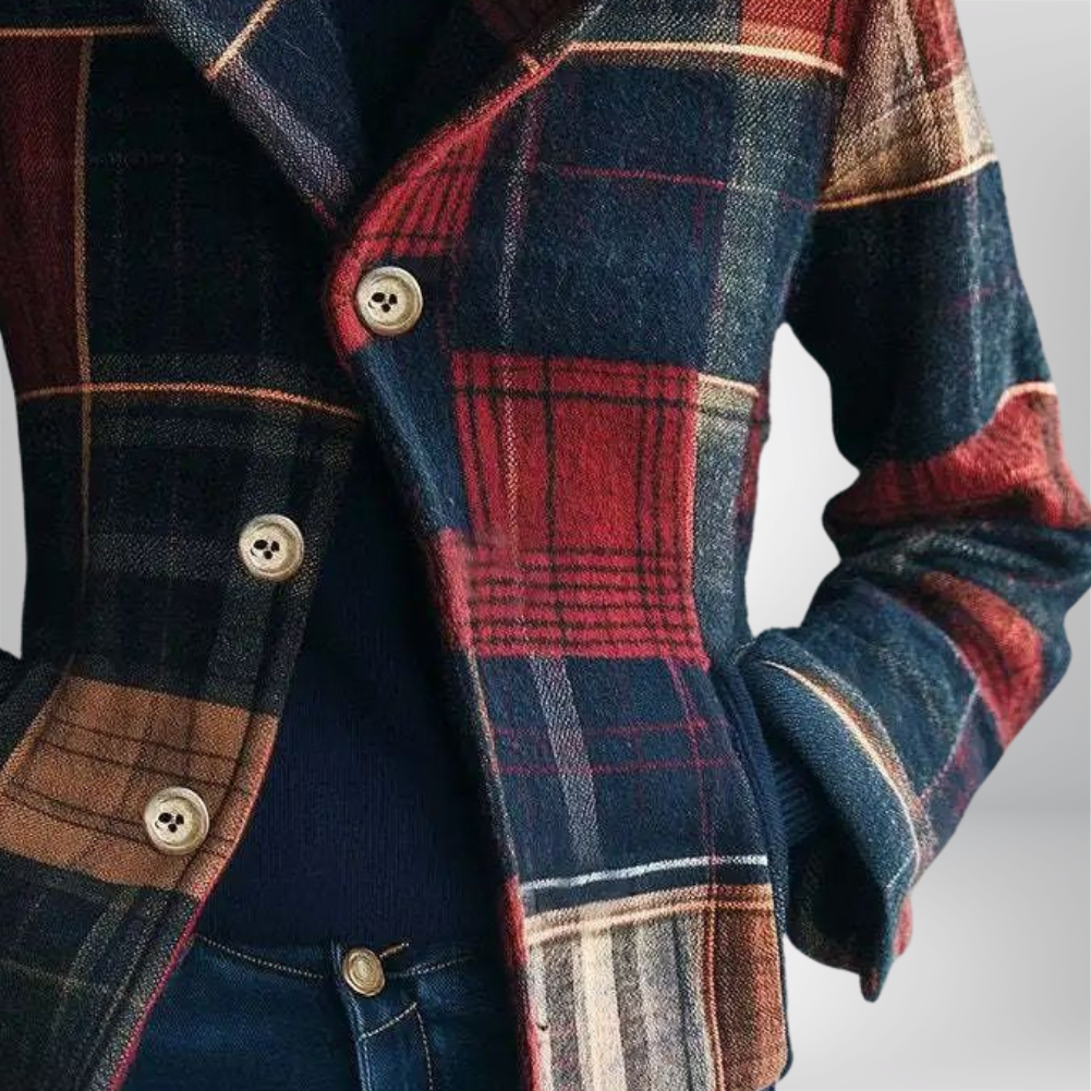 Hana | Classic Wool Jacket with Check Pattern
