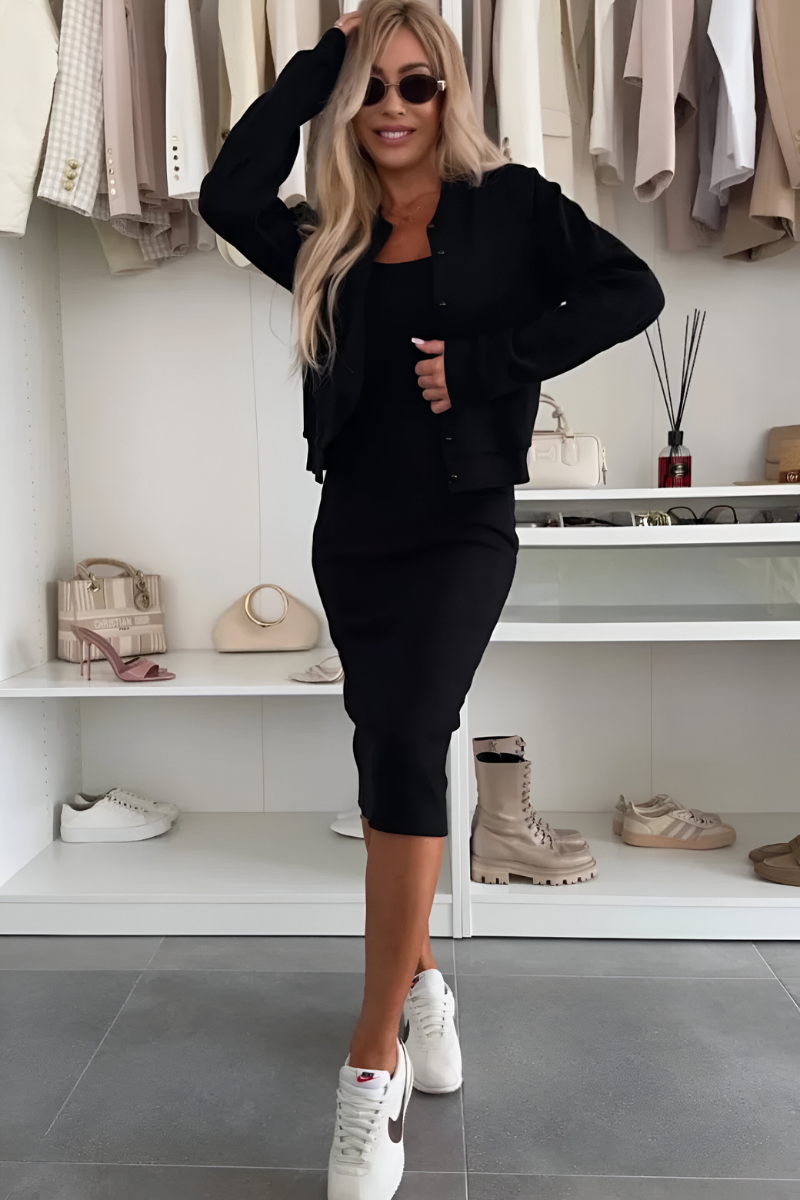Zariyah™ | Comfortable Midi Dress with Cardigan for Women
