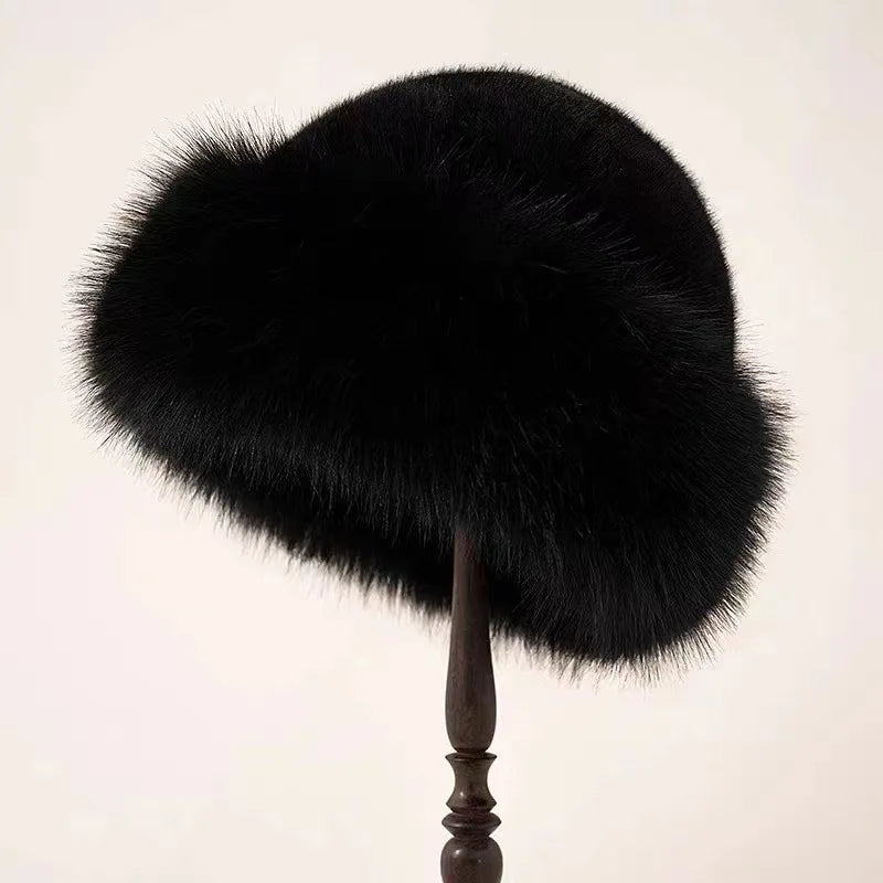 Selena™ Plush Faux Fur Hat Brown– Cozy Warmth, Chic Style