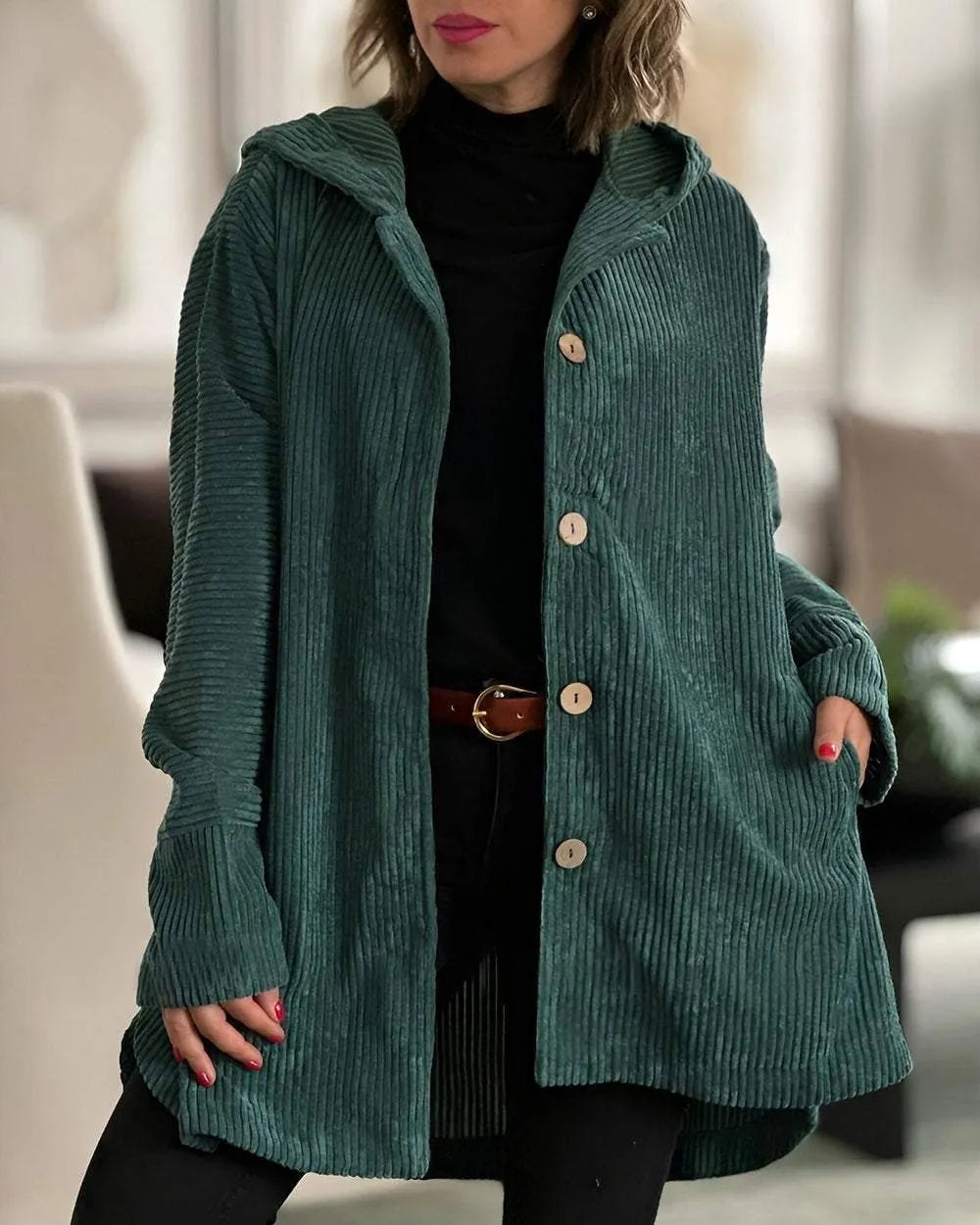 Andrea™ | Casual Cord Jacket with Hood for Women