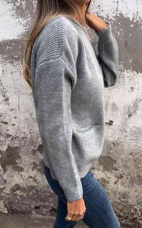 Salivelle | Comfortable Cardigan with Front Zipper and Pockets
