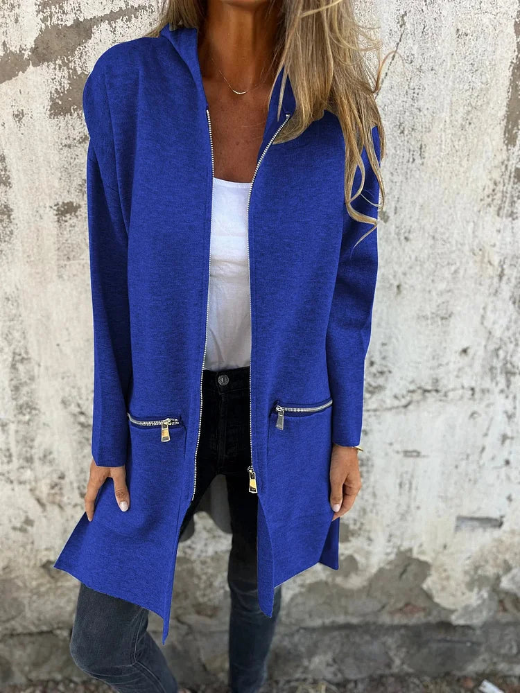 Ida | Round Neck Zipper Long Sleeve Casual Jacket