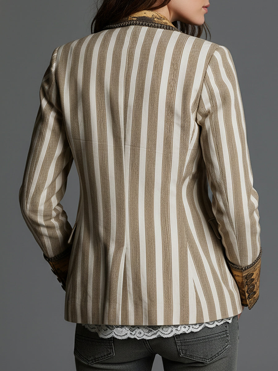 Aleksandra | women's boho striped blazer