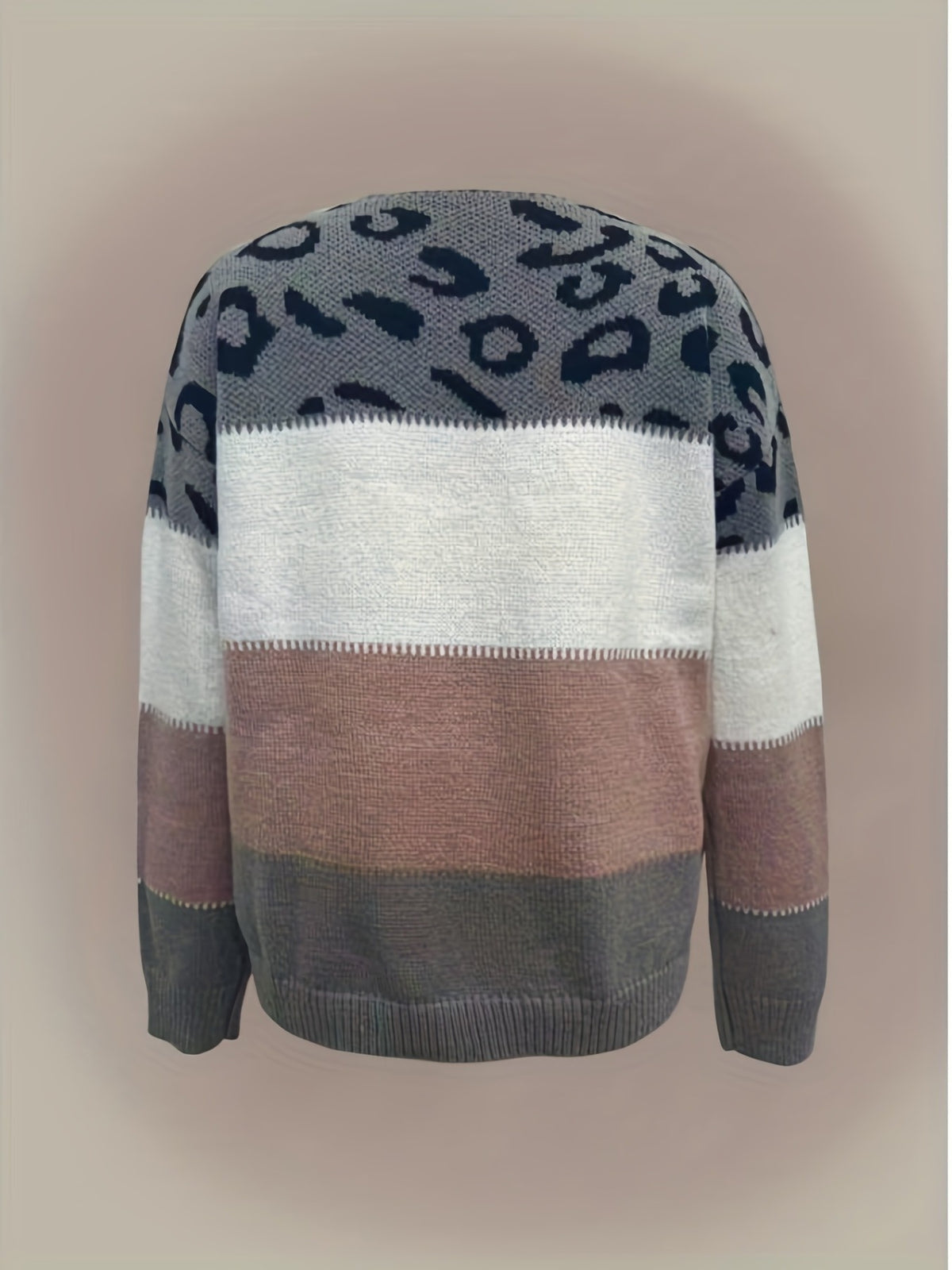 Margot | Leopard Color-Block Pullover Sweater