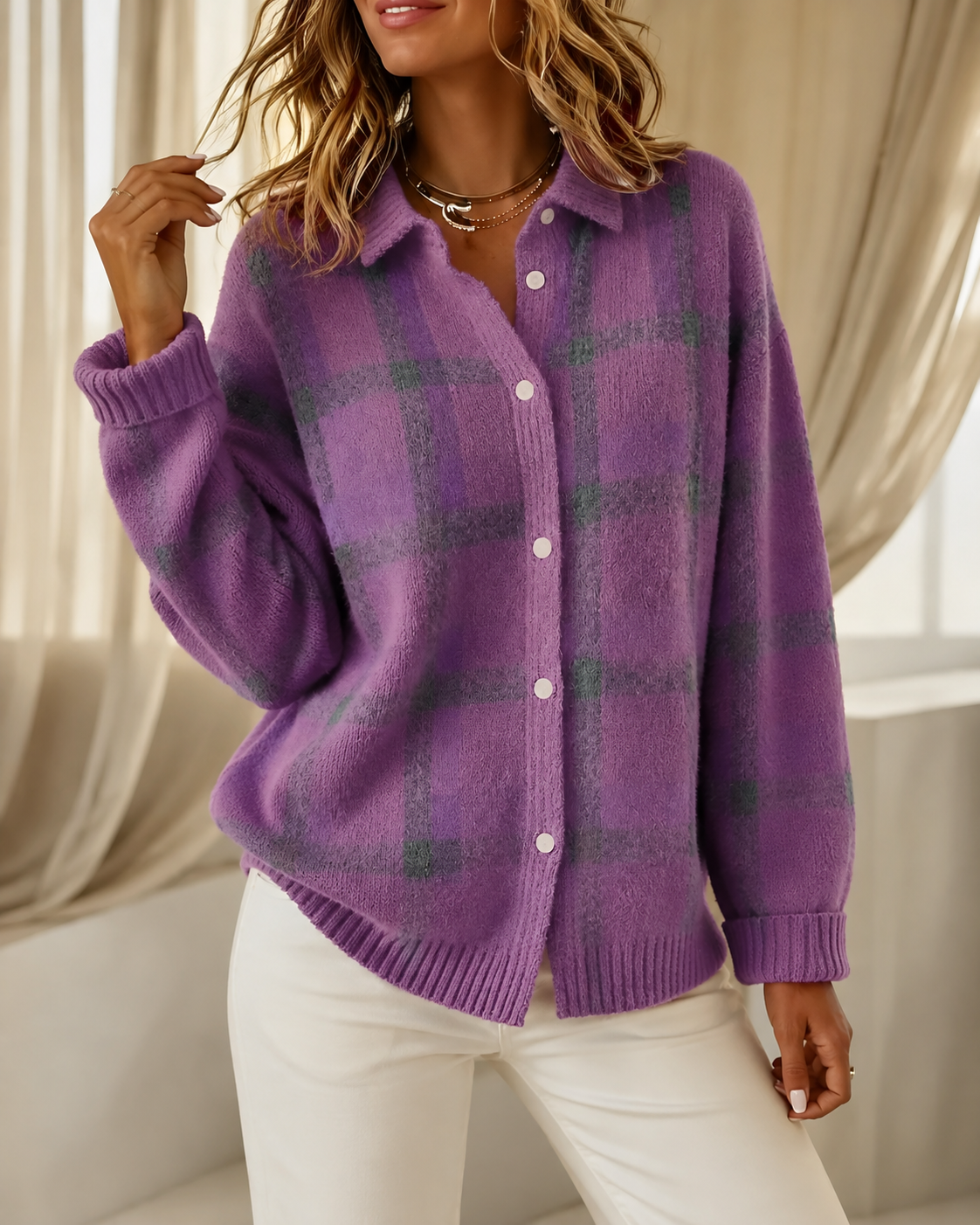 Tesa | Checked Knit Vest