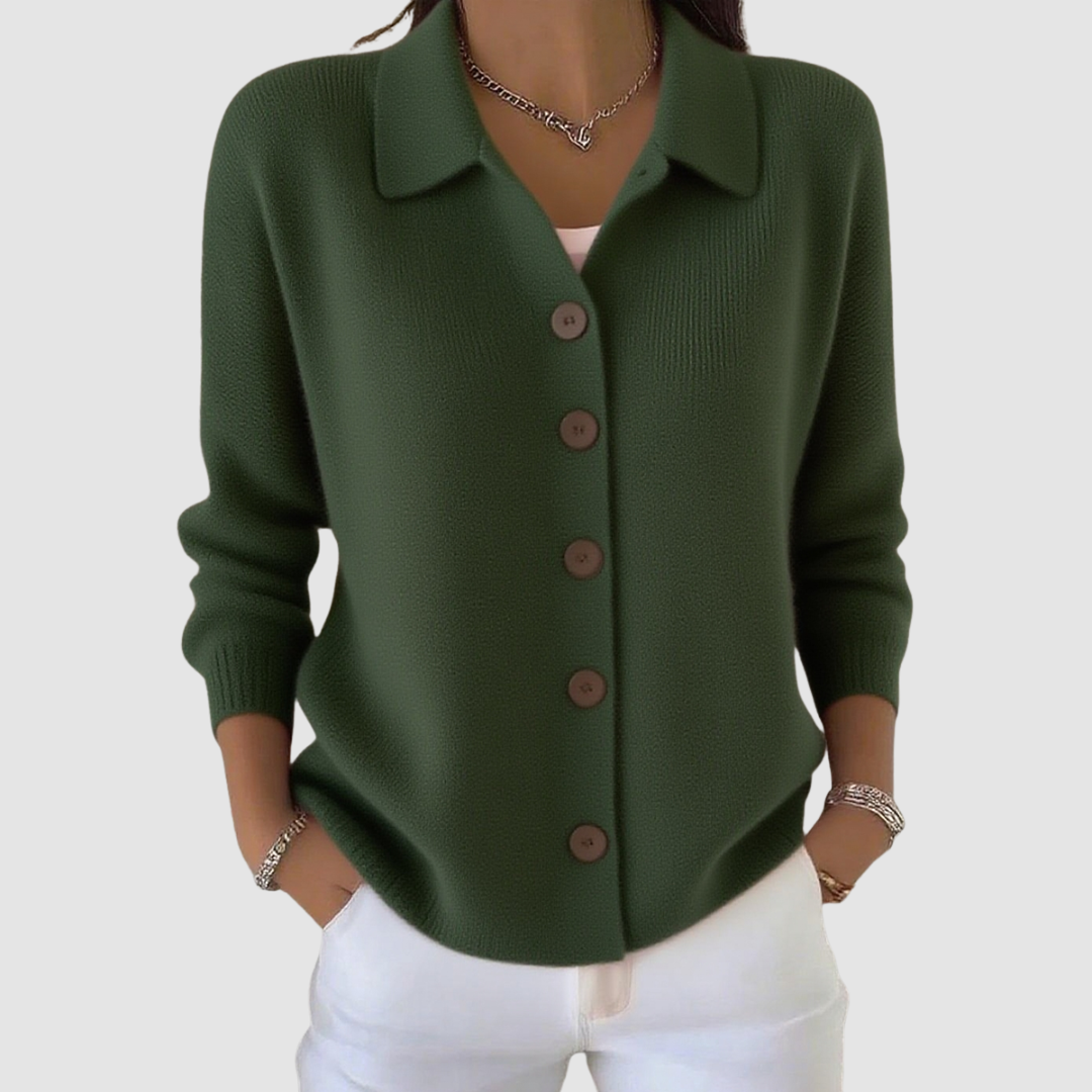 Elegant Collared Cardigan