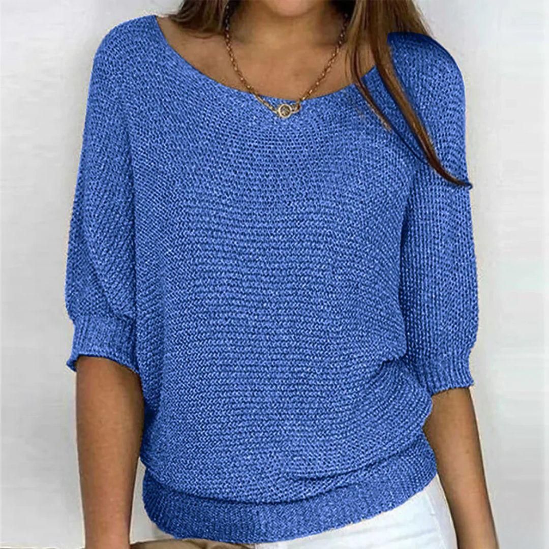 Marilyn | Merino Wool Elegant Knitted Short-Sleeve Sweater