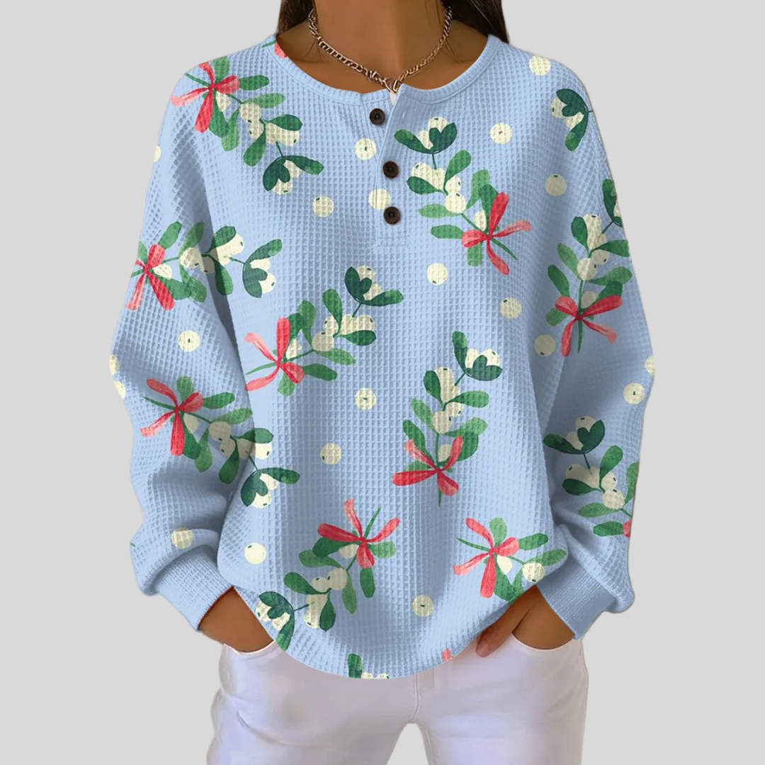 Harriet - Festive Waffle-Knit Sweatshirt