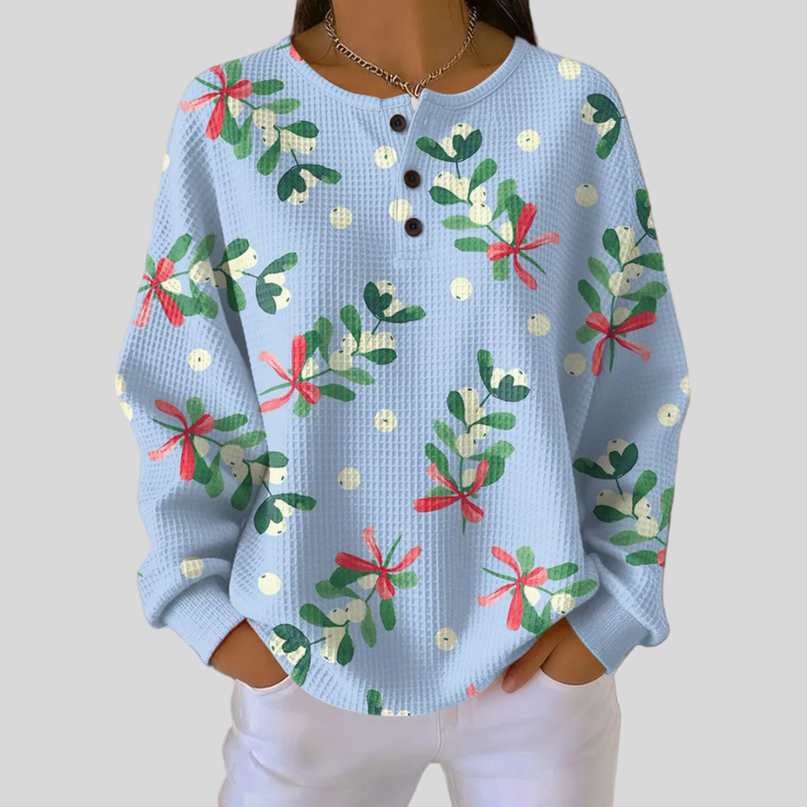 Harriet - Festive Waffle-Knit Sweatshirt