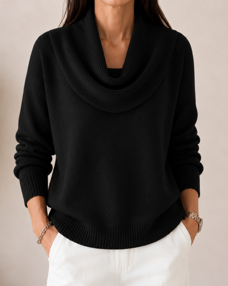 Caralina™ | Elegant Cowl Neck Knit Sweater