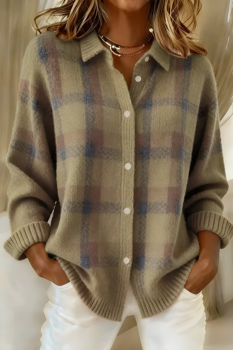 Fiammetta | Checkered Knit Cardigan