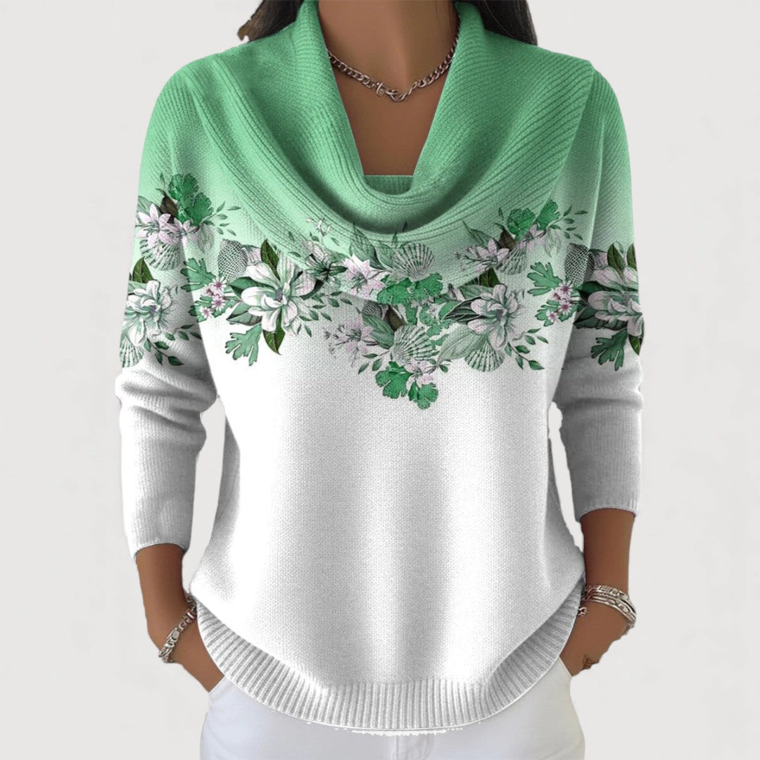 Aurora | Floral Sweater with High Neck