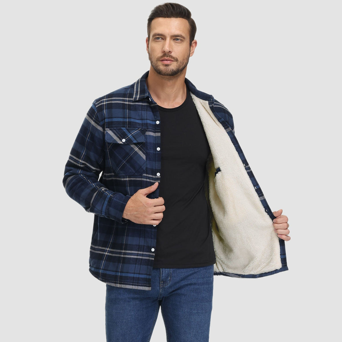 Benedikt™ | Lined Check Shirt Jacket
