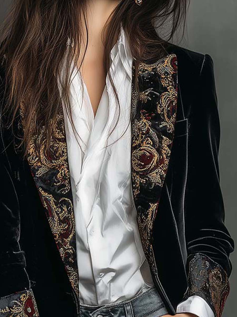 Julia | black blazer with baroque lapels