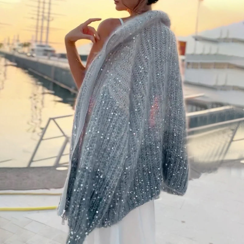 MaraKnit™ | Cardigan with Glitter Sequins