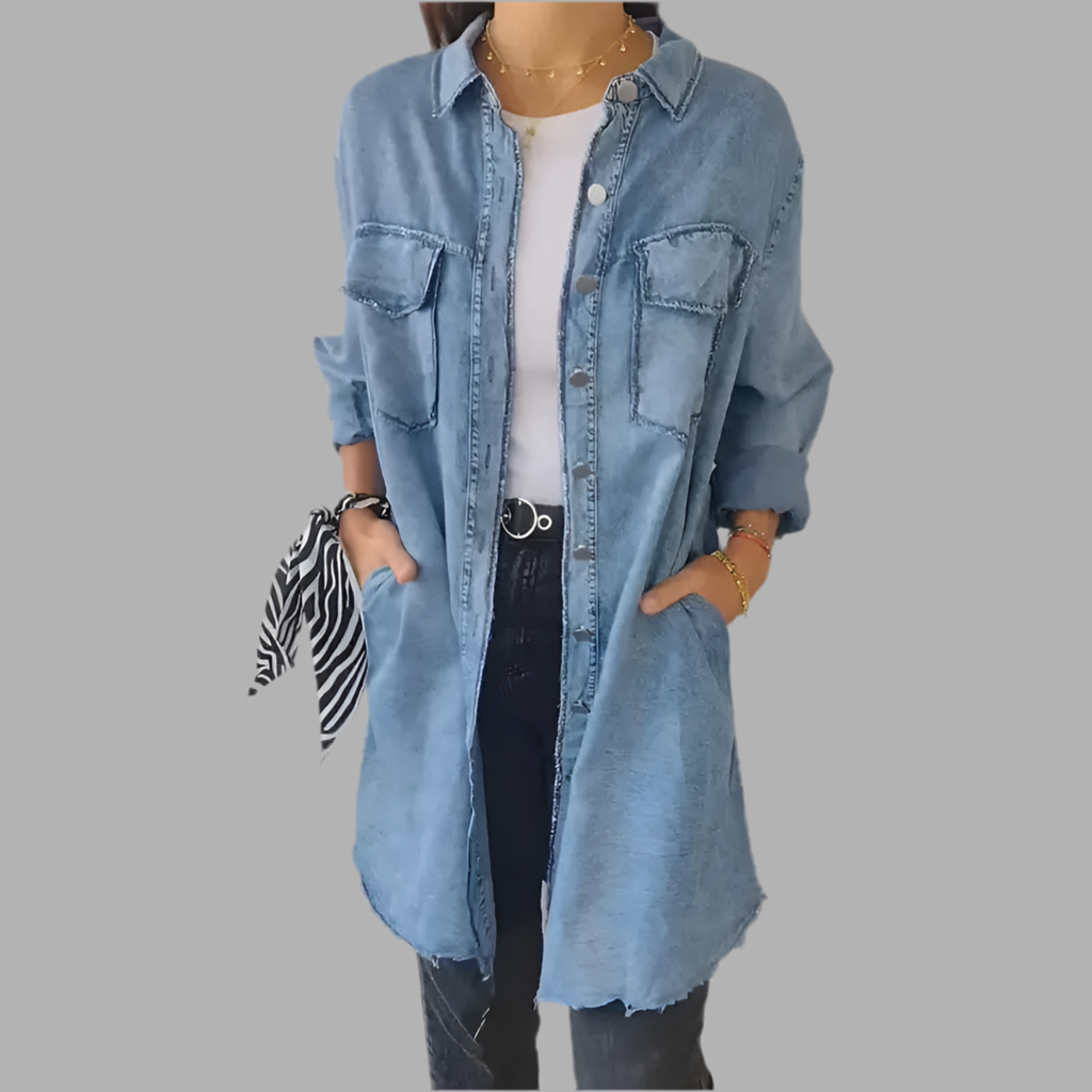 Julietta | Long women's denim Jacket, versatile to combine.