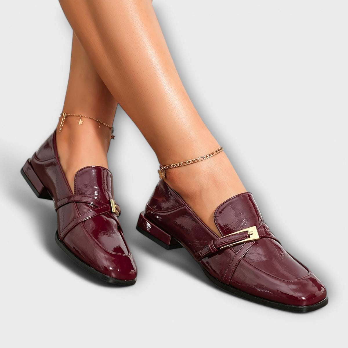 Borka™ - Moccasins in Bright Burgundy Color