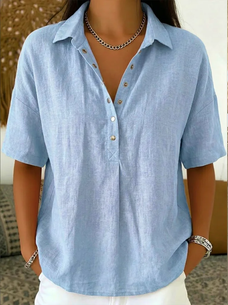 Vilma - Blouse with Collar and Button
