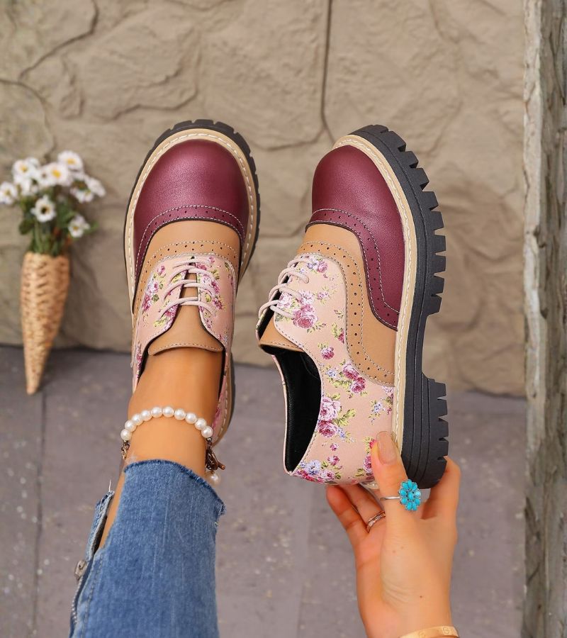 Rheaoova - Floral Oxford Shoes