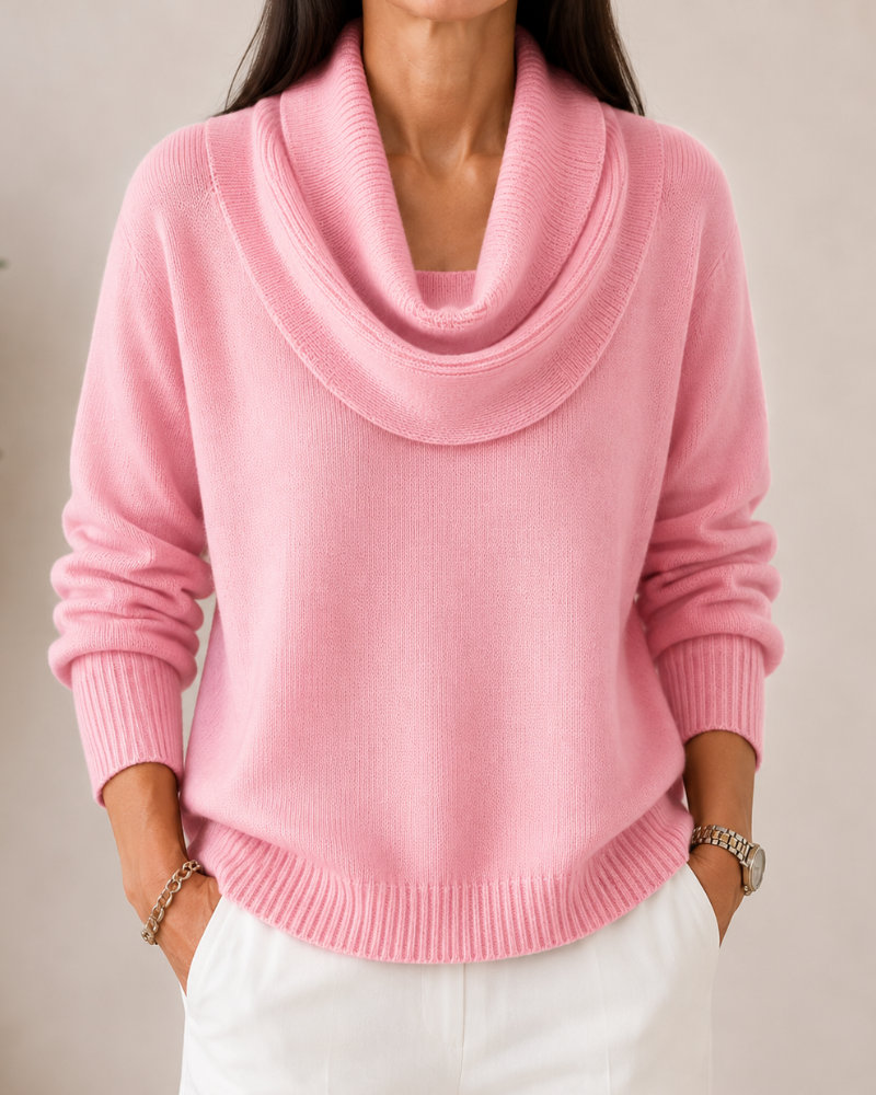 Caralina™ | Elegant Cowl Neck Knit Sweater