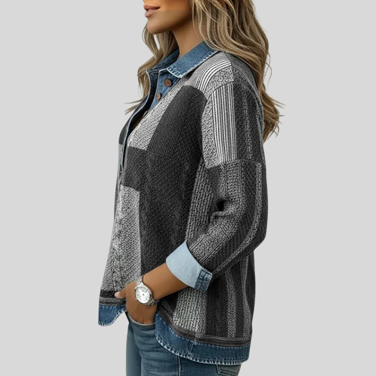Seren - Colourblock Patchwork Sweatshirt