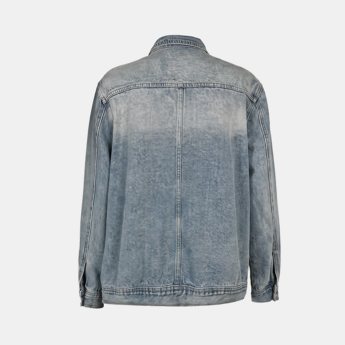 Women's Asymmetrical Button Placket Washed Denim Jacket