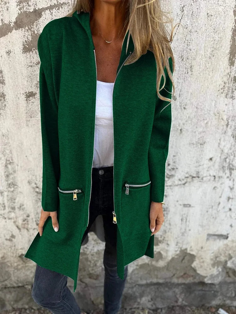 Ida | Round Neck Zipper Long Sleeve Casual Jacket
