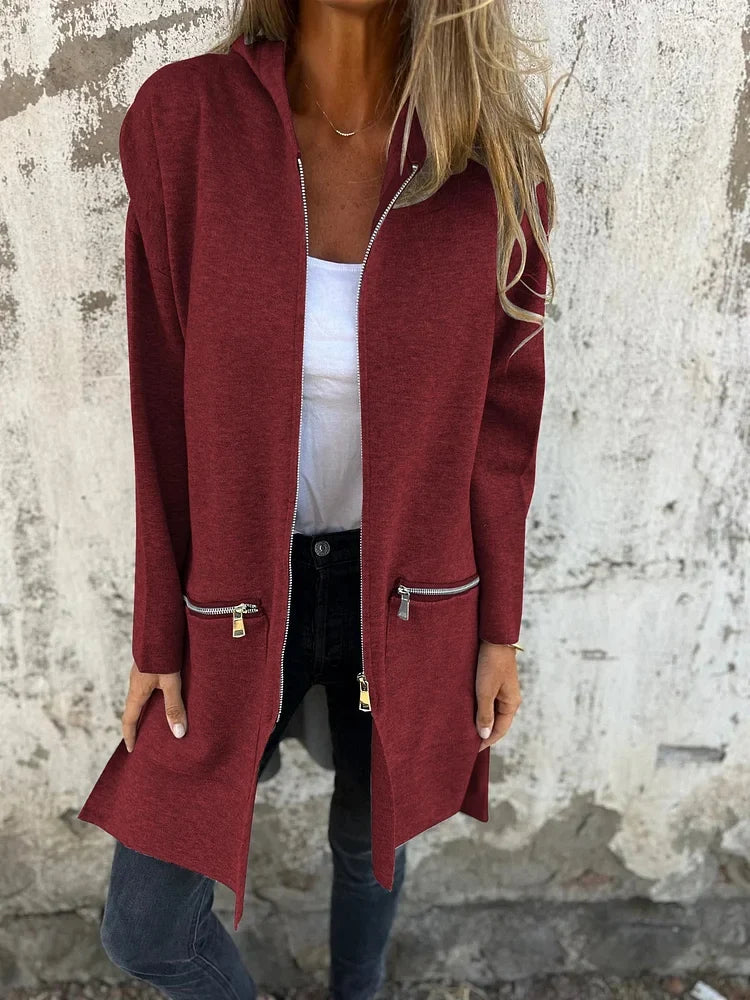 Ida | Round Neck Zipper Long Sleeve Casual Jacket