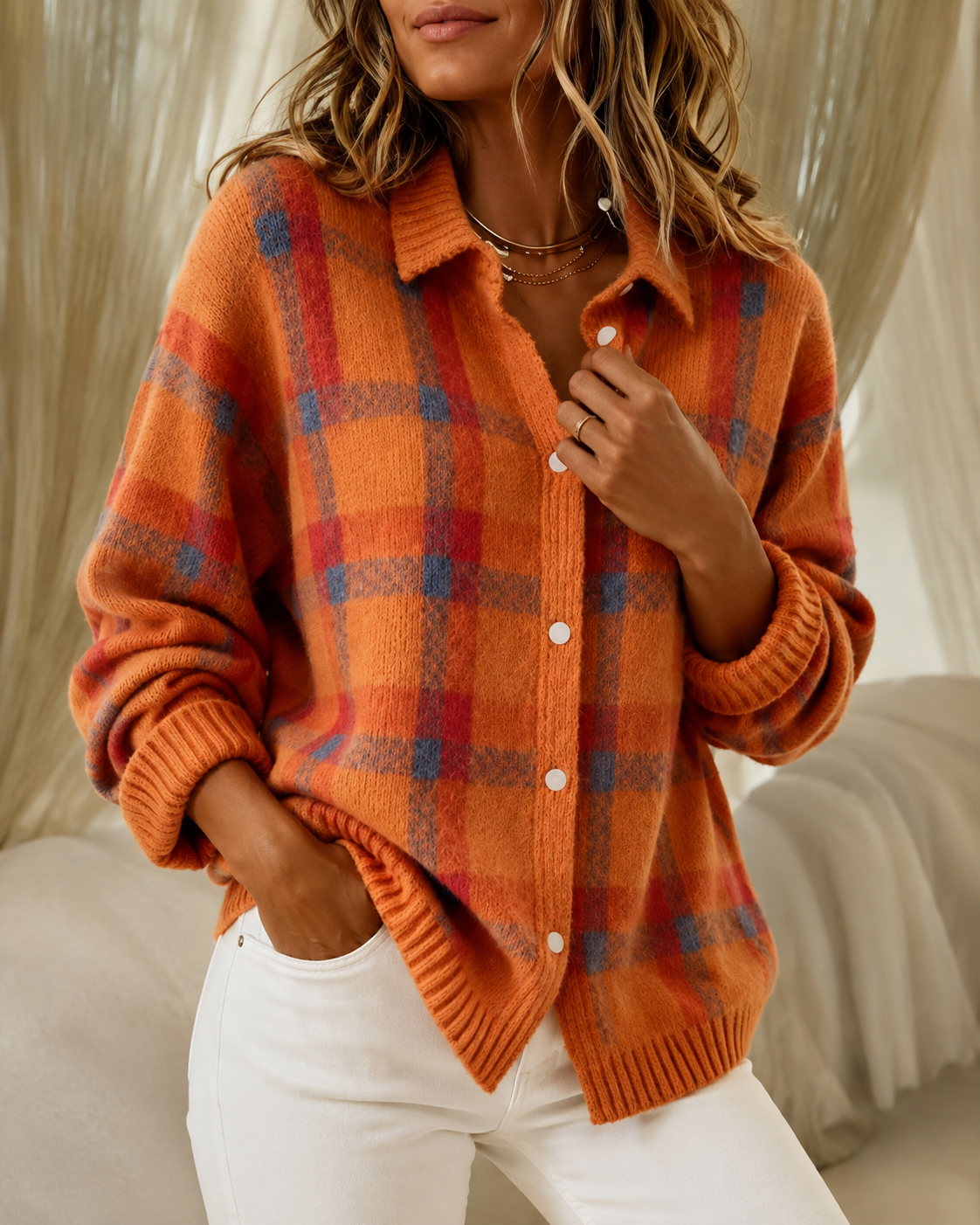 Tesa | Checked Knit Vest