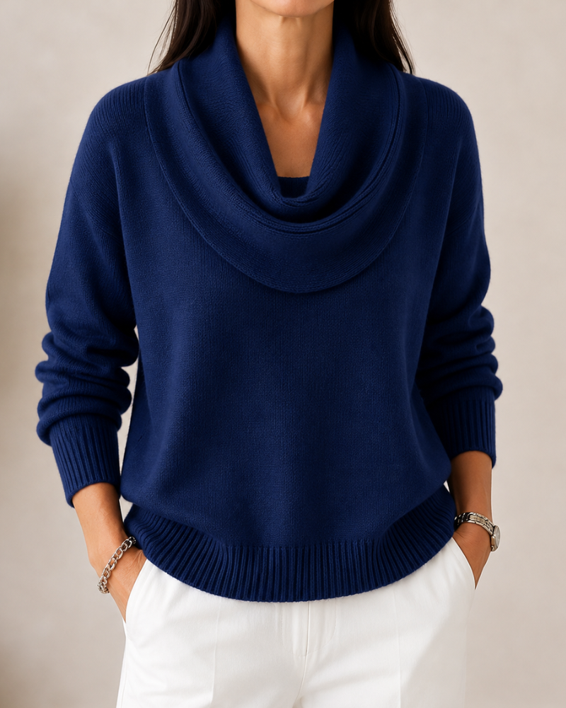 Caralina™ | Elegant Cowl Neck Knit Sweater