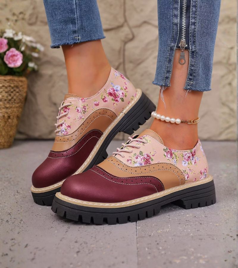 Rheaoova - Floral Oxford Shoes