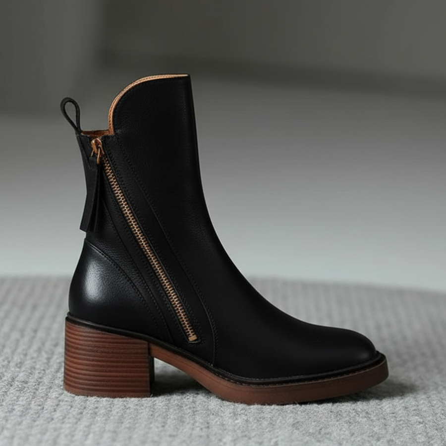 Valorine | Elegant Leather Ankle Boots