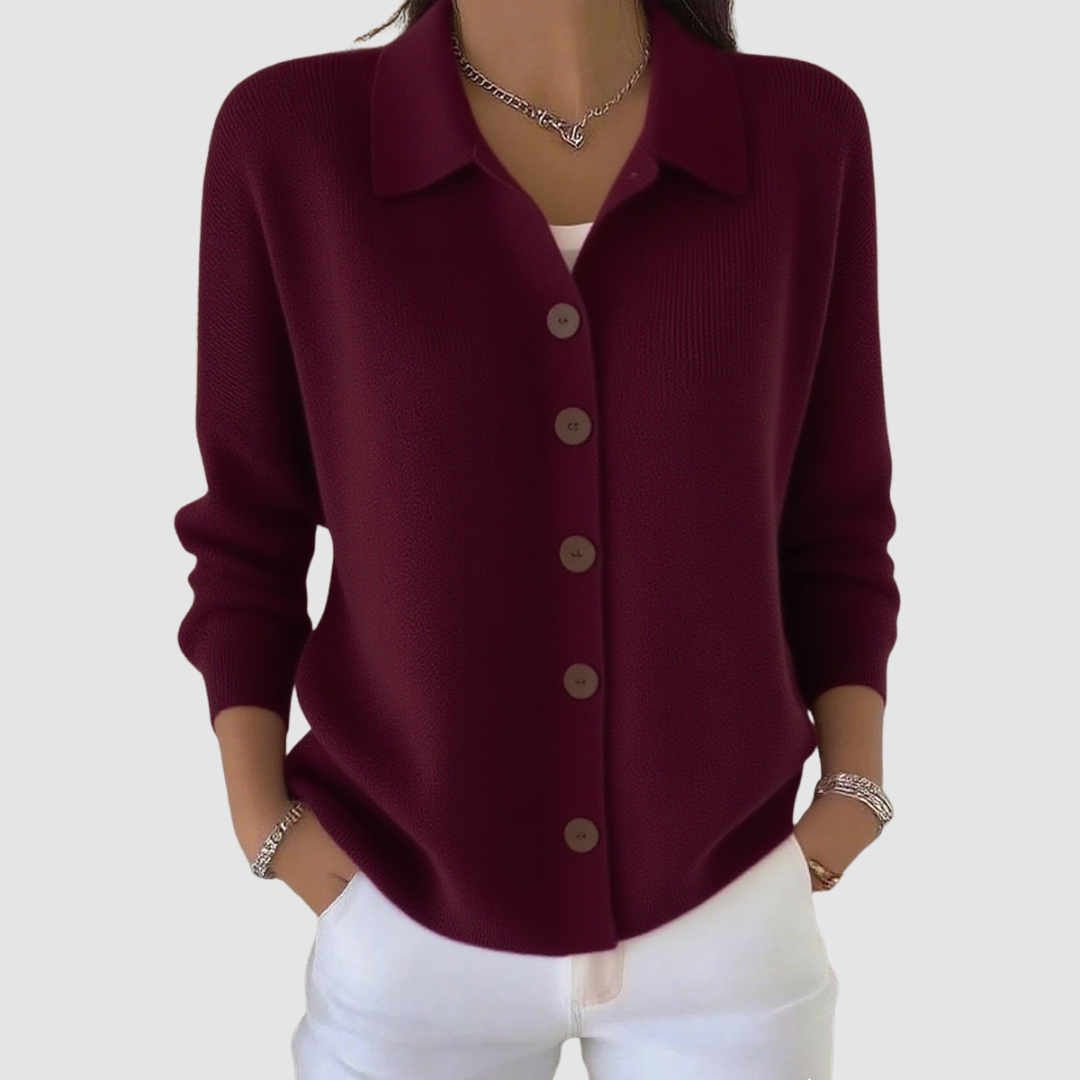 Elegant Collared Cardigan