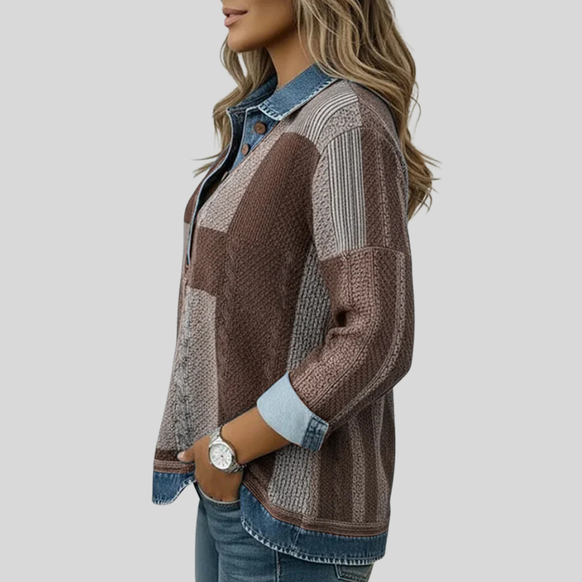 Seren - Colourblock Patchwork Sweatshirt