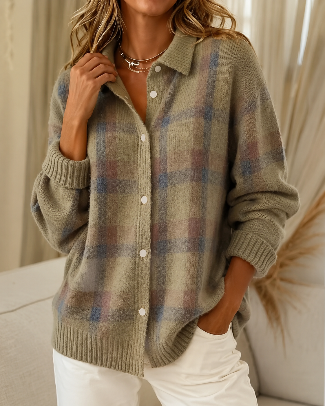 Tesa | Checked Knit Vest