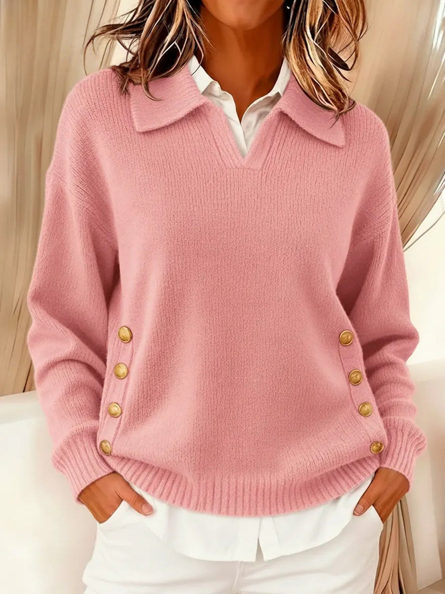 Erminia | Sweater with Polo Neck and Buttons