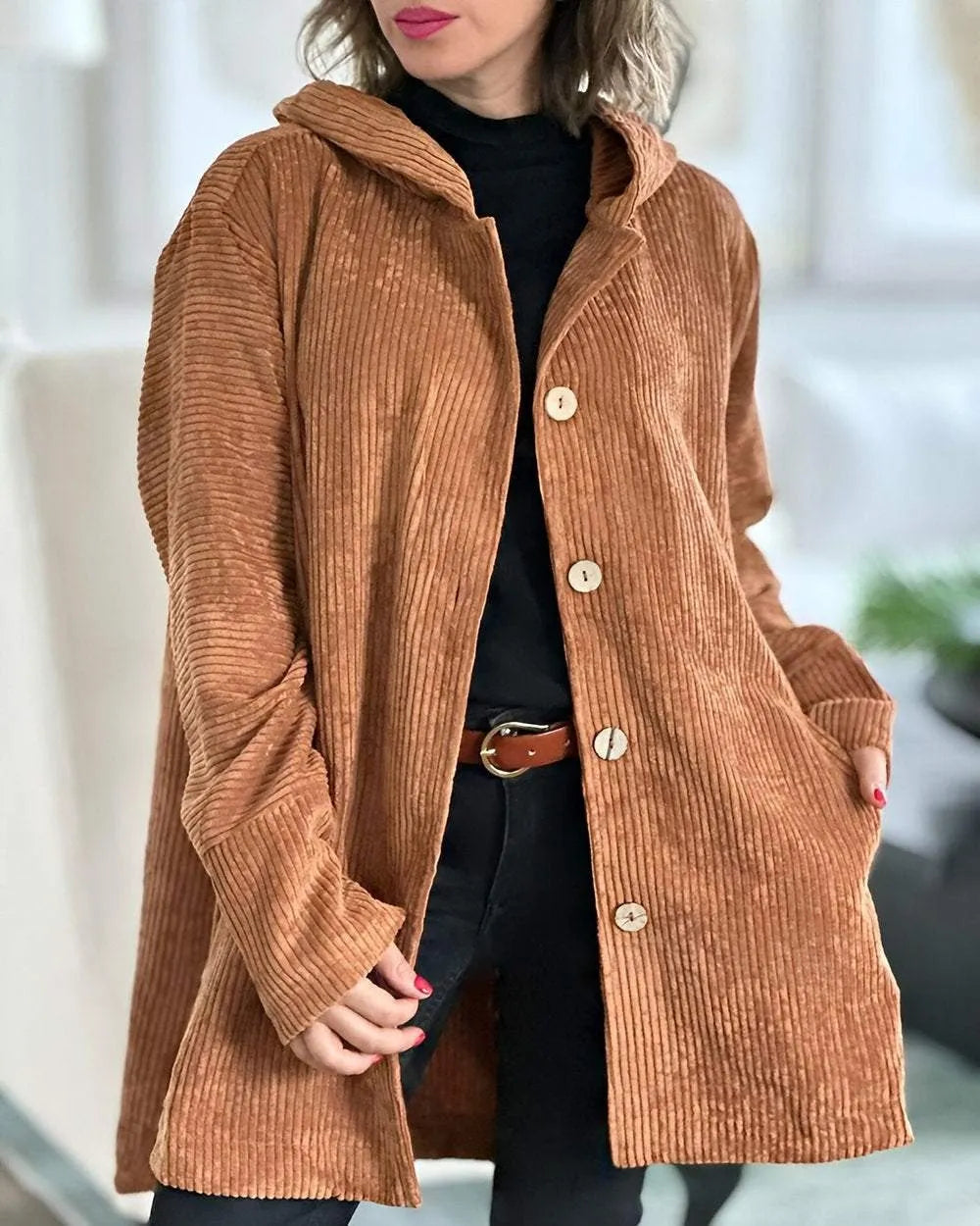 Andrea™ | Casual Cord Jacket with Hood for Women