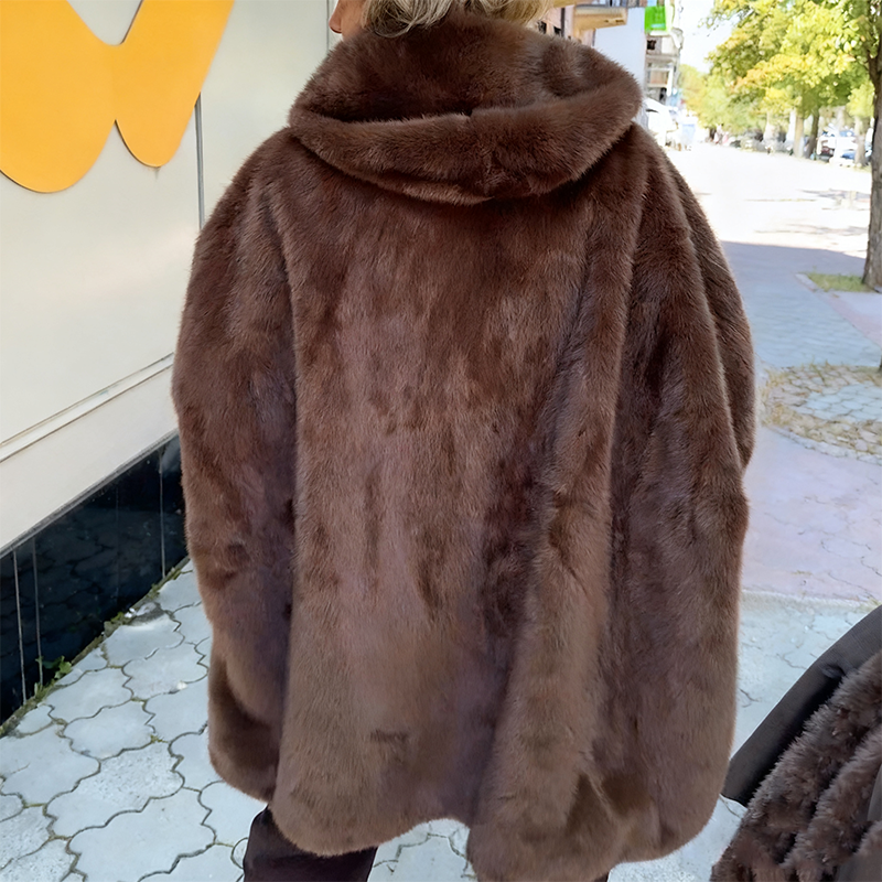 Marbeth | Elegant Hooded Faux Fur Jacket with Zipper