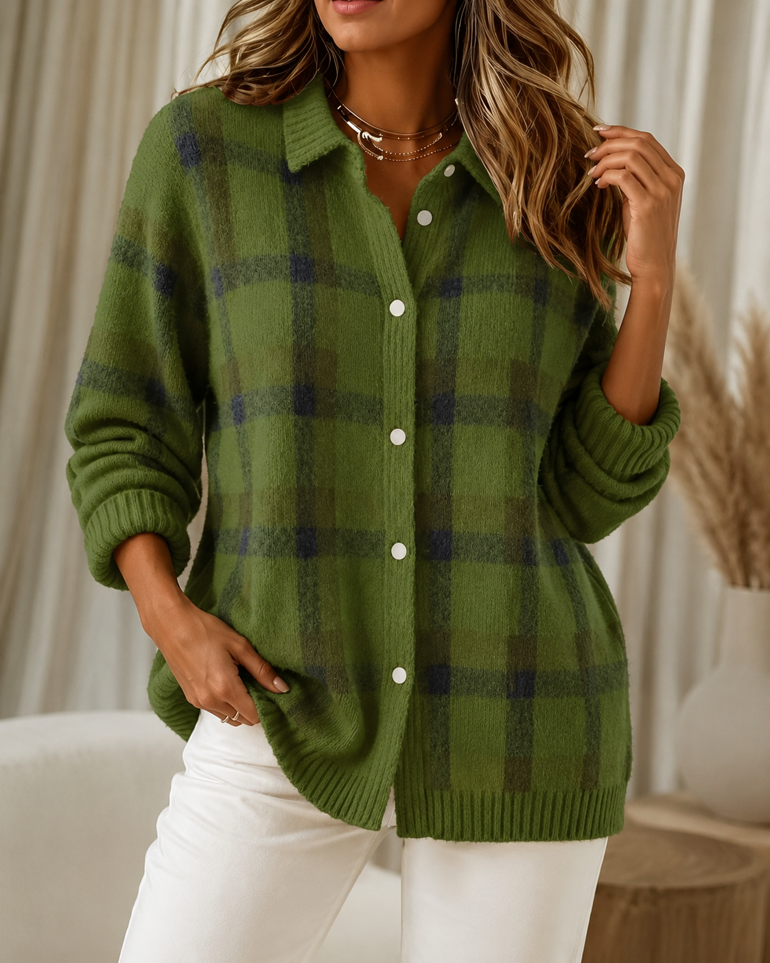 Tesa | Checked Knit Vest