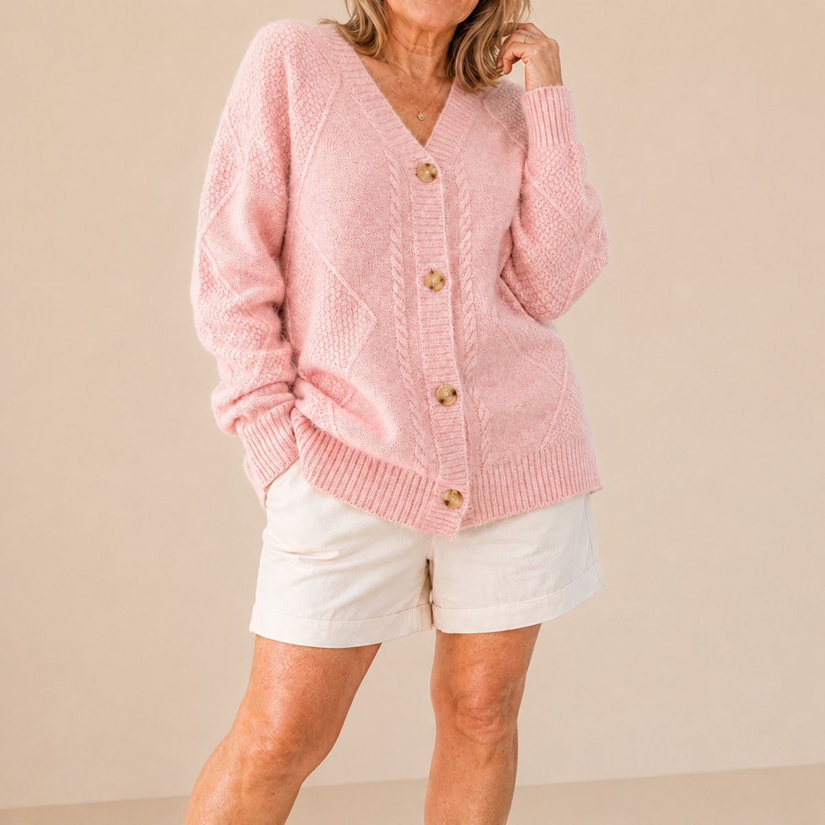 Karen | Soft Knit Vest with Buttons