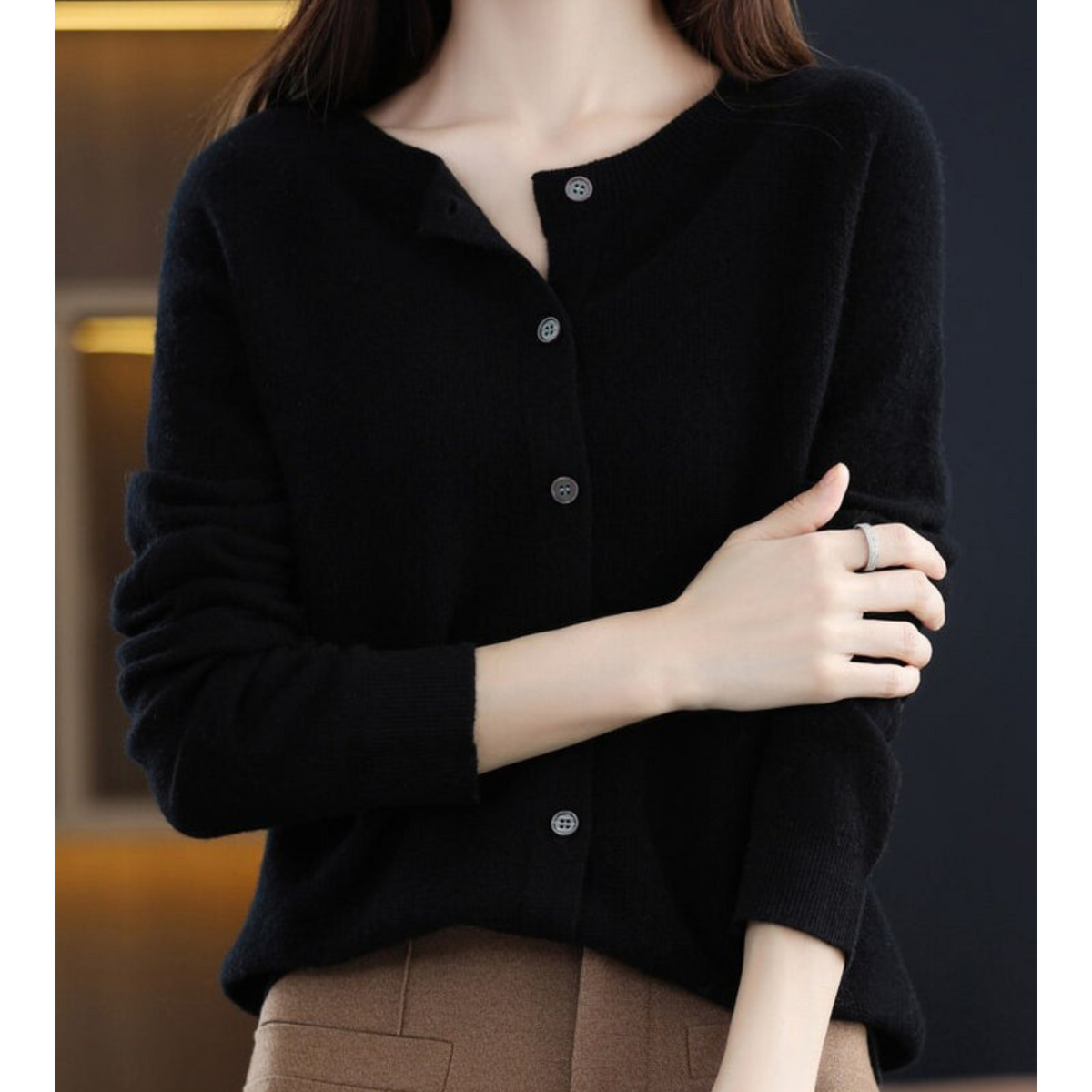 Luxury Merino Wool & Cashmere Cardigan