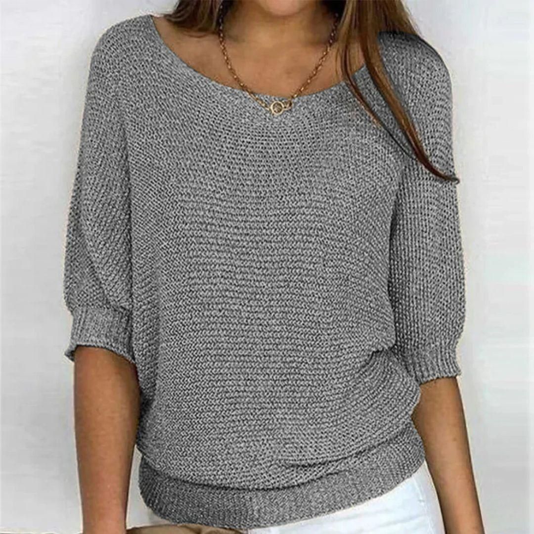 Marilyn | Merino Wool Elegant Knitted Short-Sleeve Sweater