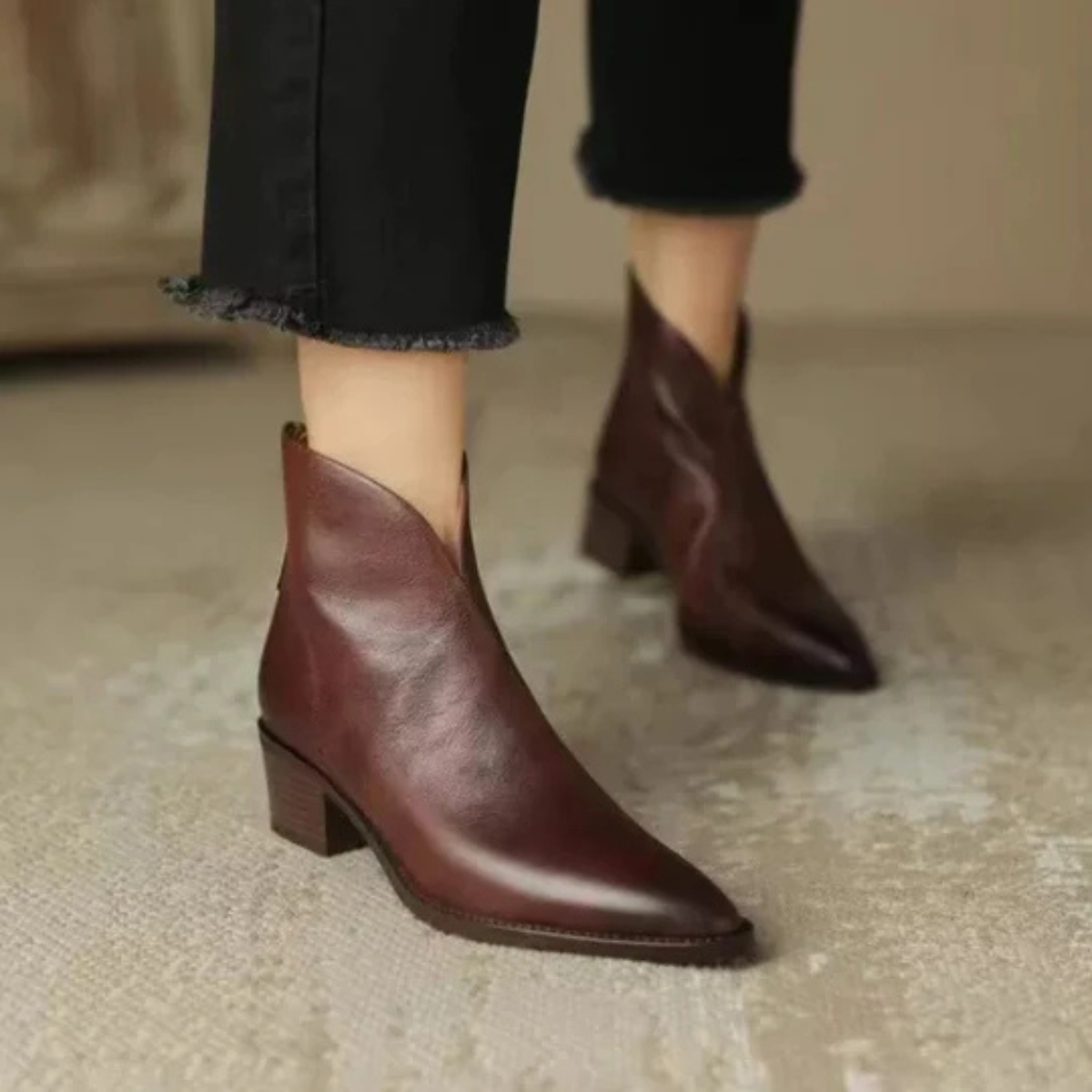 Eirae™ | Modern Leather Ankle Boots