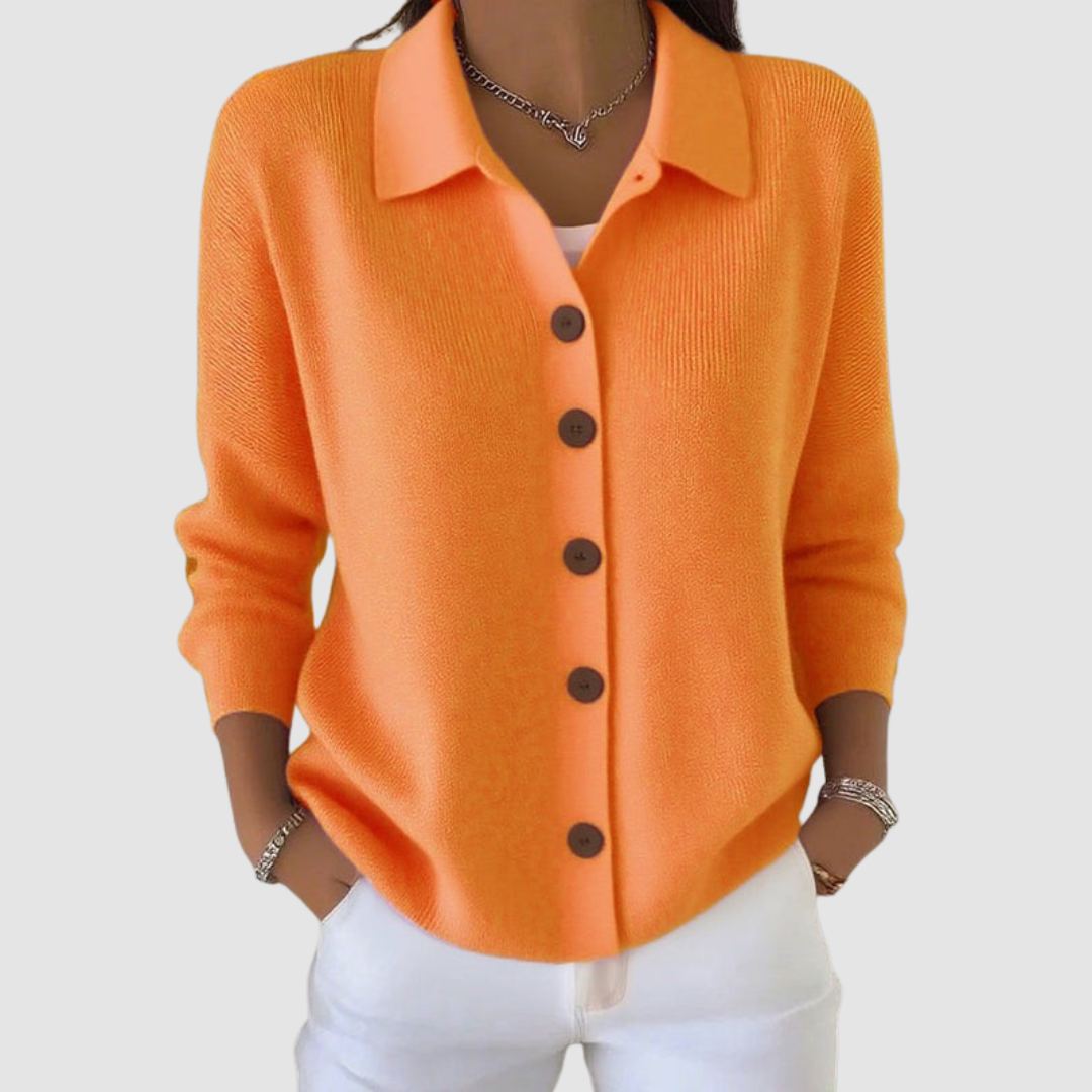 Elegant Collared Cardigan
