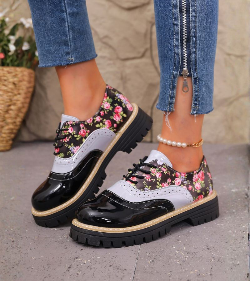 Rheaoova - Floral Oxford Shoes