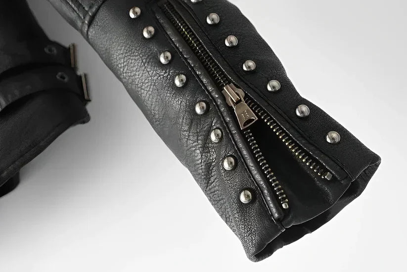 Minerva | Leather Jacket with Embroidery