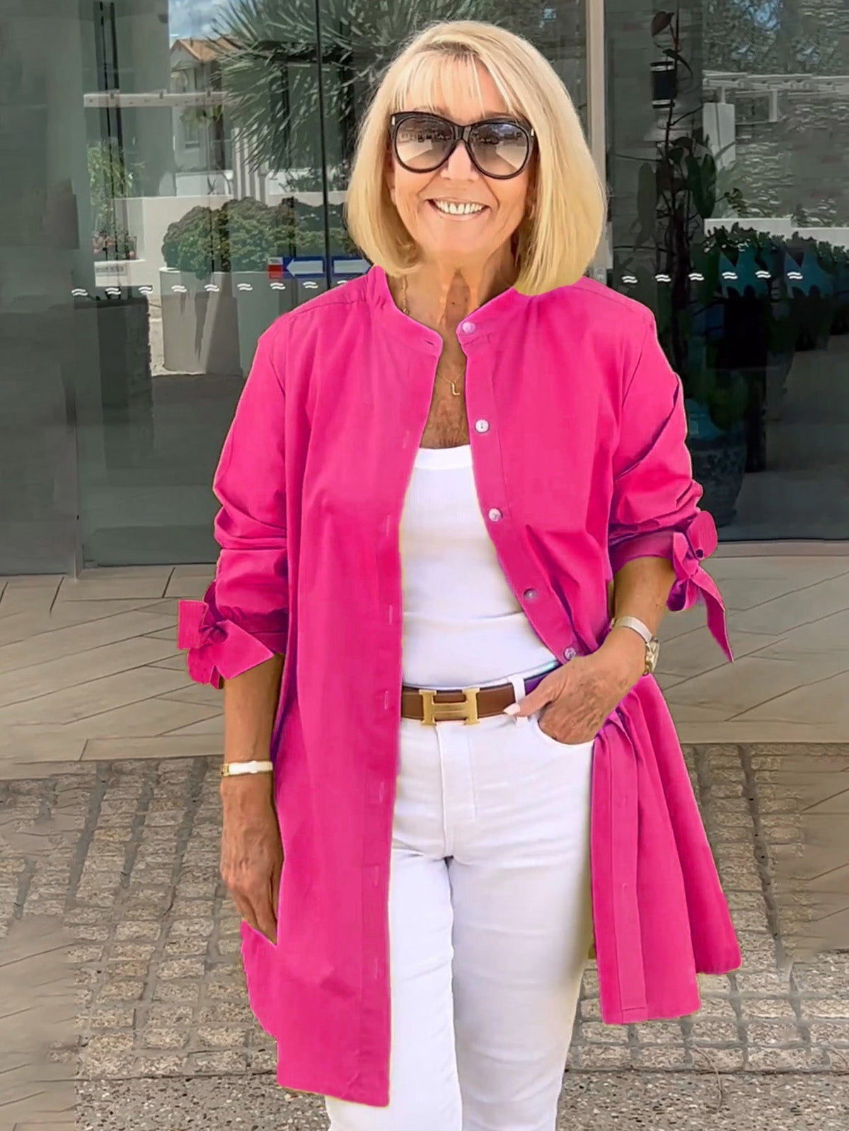 Tesla | Long Cotton Shirt Jacket for Women