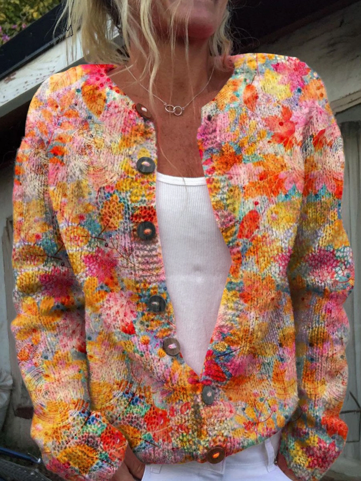 Helena | Vintage Floral Handmade Knit Cardigan