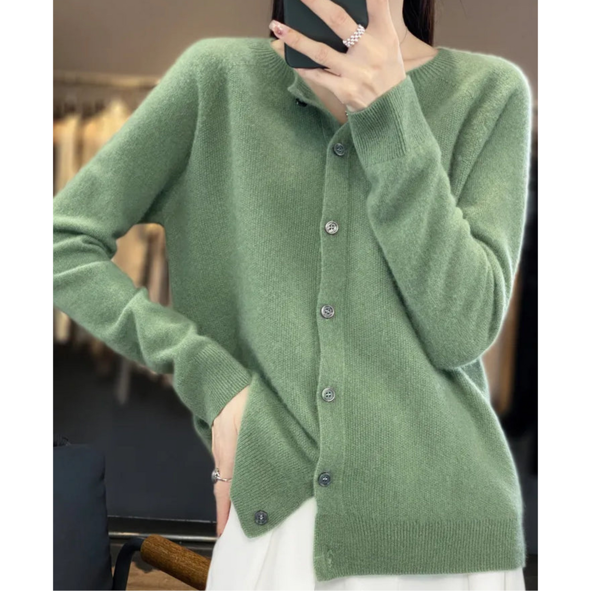 Luxury Merino Wool & Cashmere Cardigan