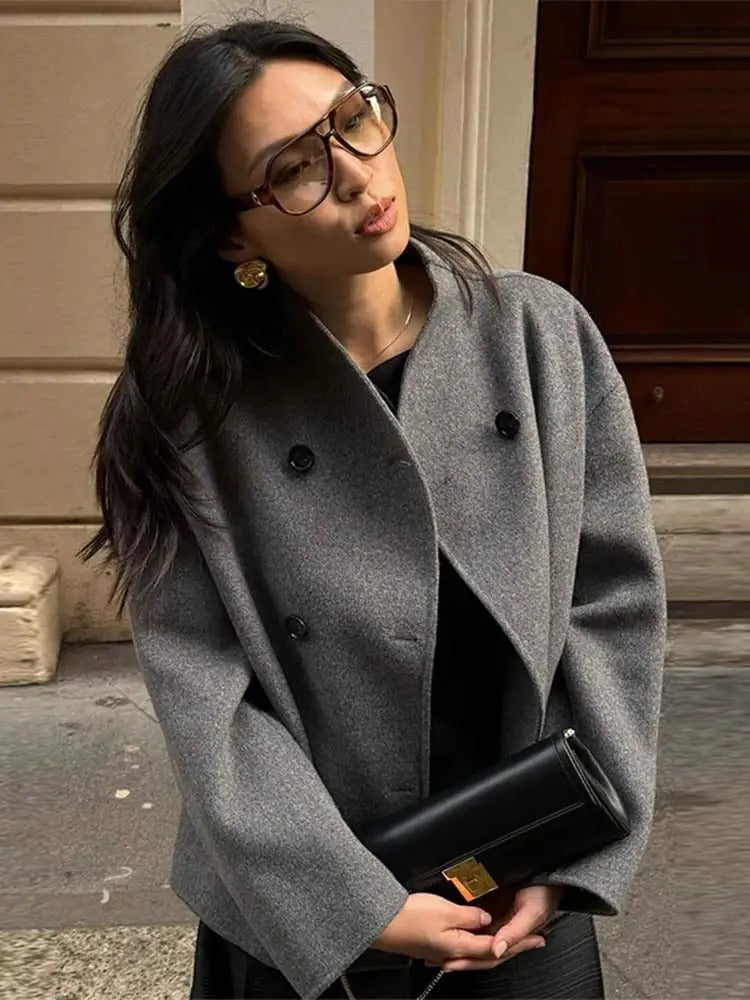 Zophia | Stylish Oversized Wool Coat with Buttons